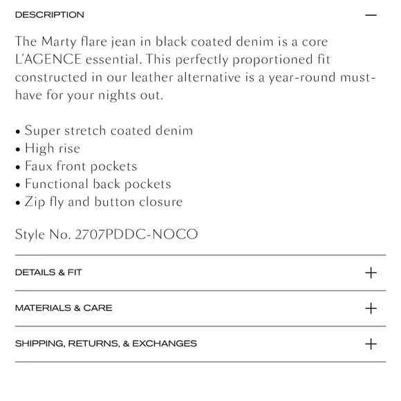 L'AGENCE Midnight Black Flare Pants - Picture 7 of 9